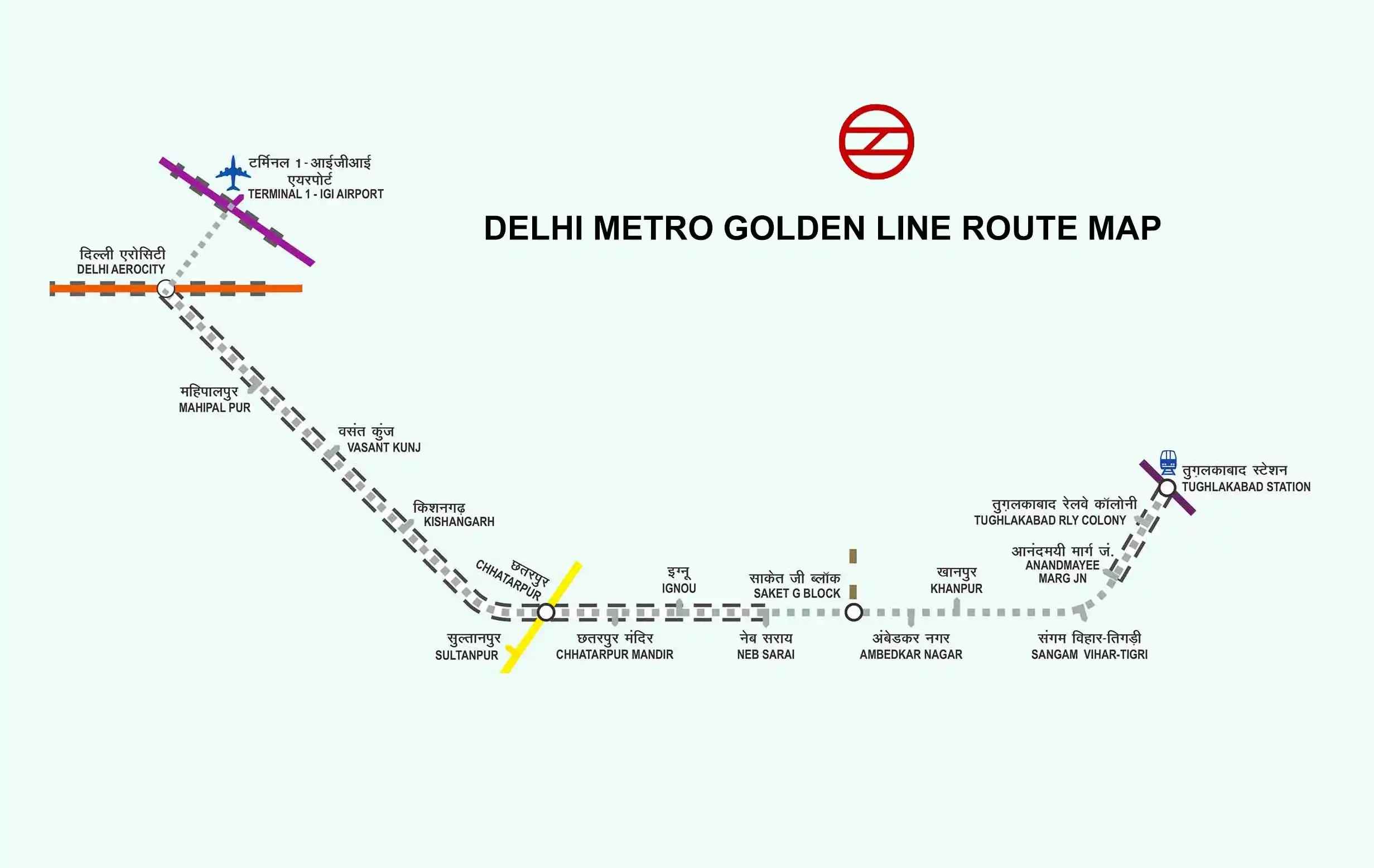 Delhi Metro Golden Line (Aerocity–Tughlakabad)